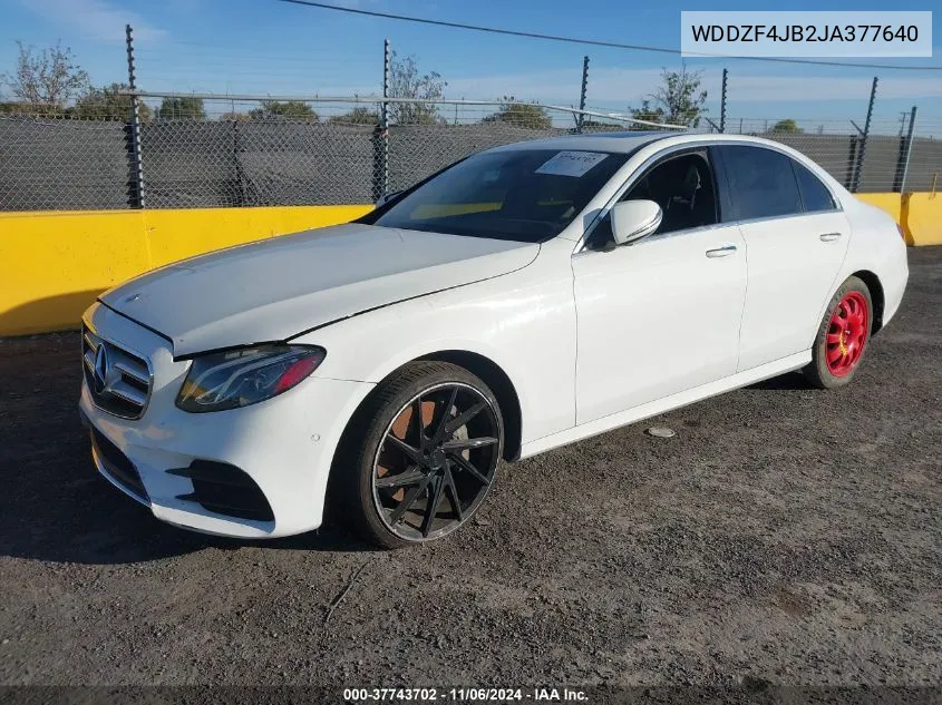 2018 Mercedes-Benz E 300 VIN: WDDZF4JB2JA377640 Lot: 37743702