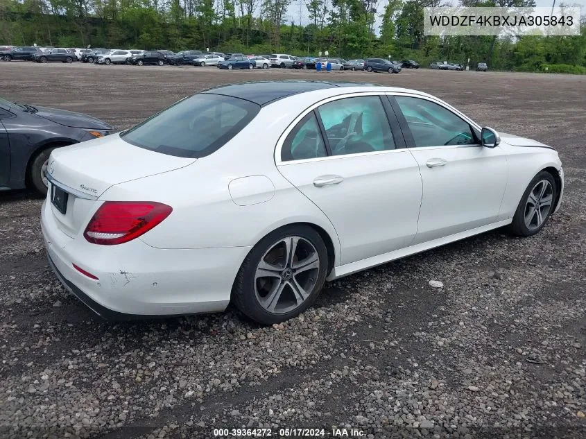 2018 Mercedes-Benz E 300 4Matic VIN: WDDZF4KBXJA305843 Lot: 39364272