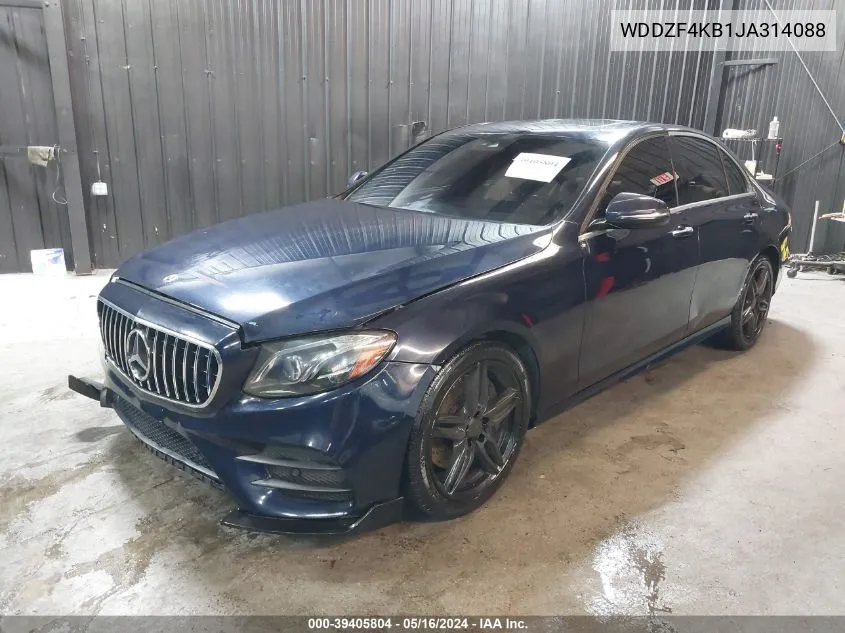 2018 Mercedes-Benz E 300 4Matic VIN: WDDZF4KB1JA314088 Lot: 39405804