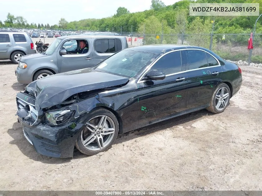 2018 Mercedes-Benz E 300 4Matic VIN: WDDZF4KB2JA381699 Lot: 39407980