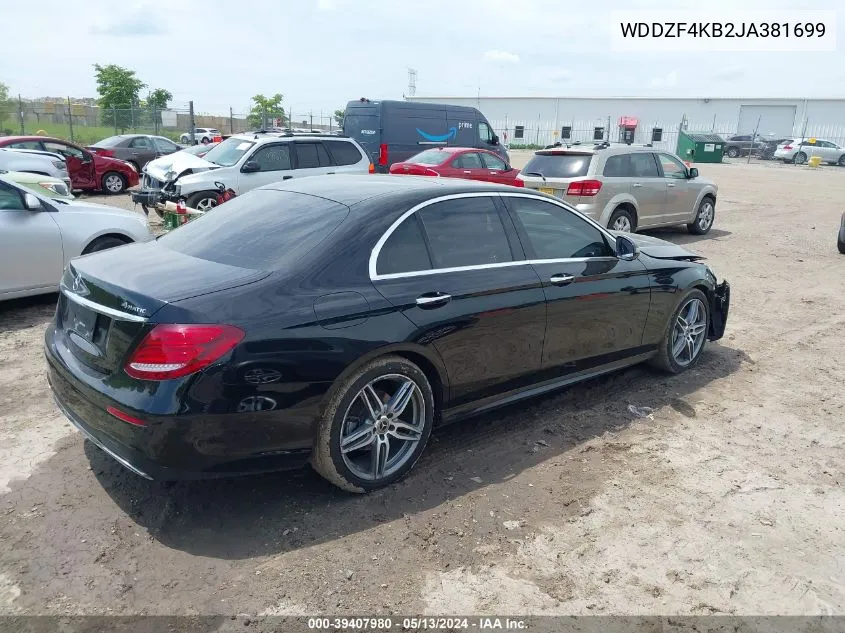 2018 Mercedes-Benz E 300 4Matic VIN: WDDZF4KB2JA381699 Lot: 39407980