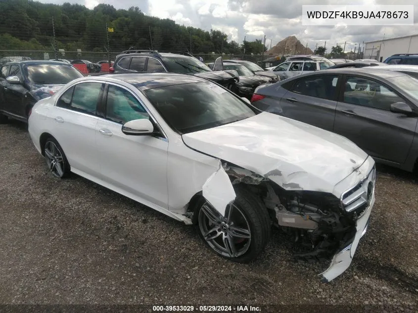 2018 Mercedes-Benz E 300 4Matic VIN: WDDZF4KB9JA478673 Lot: 39533029