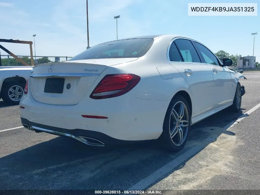 2018 Mercedes-Benz E 300 4Matic VIN: WDDZF4KB9JA351325 Lot: 39639015