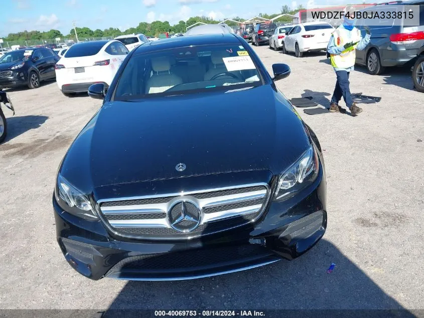 2018 Mercedes-Benz E 300 VIN: WDDZF4JB0JA333815 Lot: 40069753