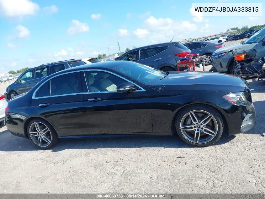 2018 Mercedes-Benz E 300 VIN: WDDZF4JB0JA333815 Lot: 40069753