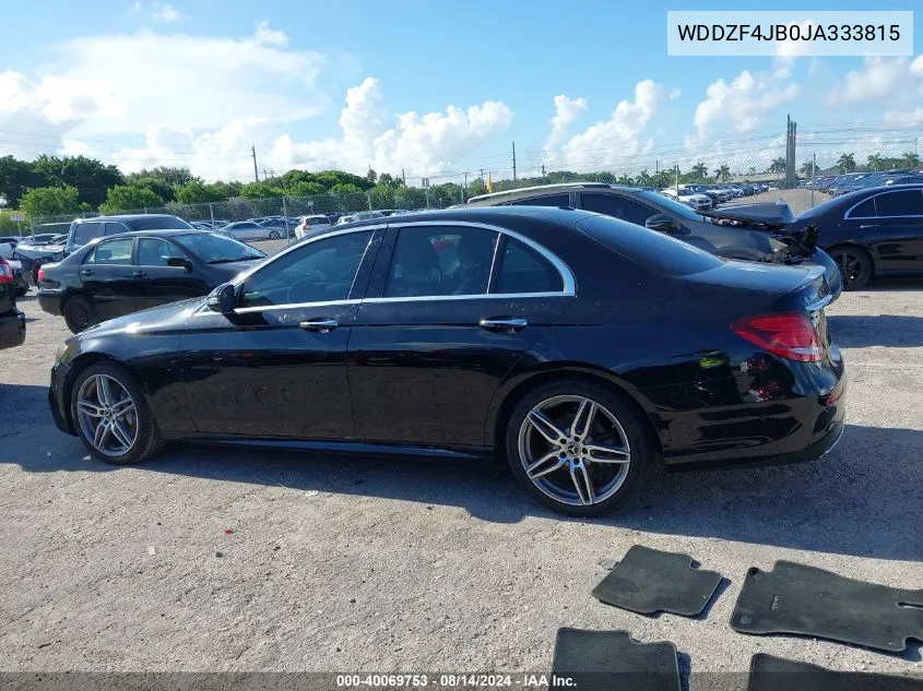 2018 Mercedes-Benz E 300 VIN: WDDZF4JB0JA333815 Lot: 40069753