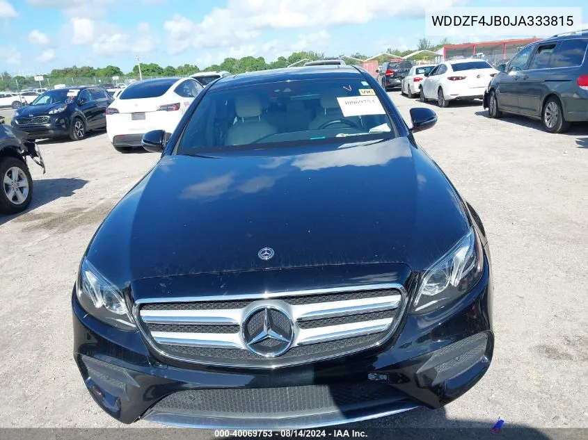 2018 Mercedes-Benz E 300 VIN: WDDZF4JB0JA333815 Lot: 40069753