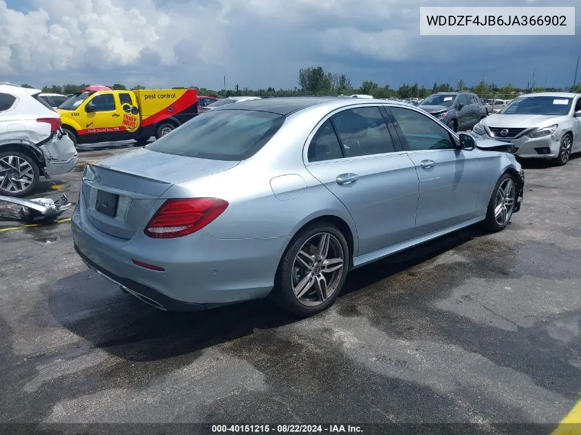 2018 Mercedes-Benz E 300 VIN: WDDZF4JB6JA366902 Lot: 40151215