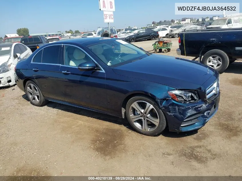 2018 Mercedes-Benz E 300 VIN: WDDZF4JB0JA364532 Lot: 40210139