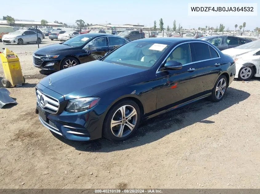 2018 Mercedes-Benz E 300 VIN: WDDZF4JB0JA364532 Lot: 40210139