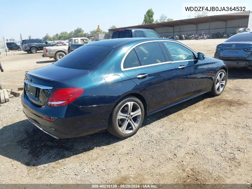 2018 Mercedes-Benz E 300 VIN: WDDZF4JB0JA364532 Lot: 40210139