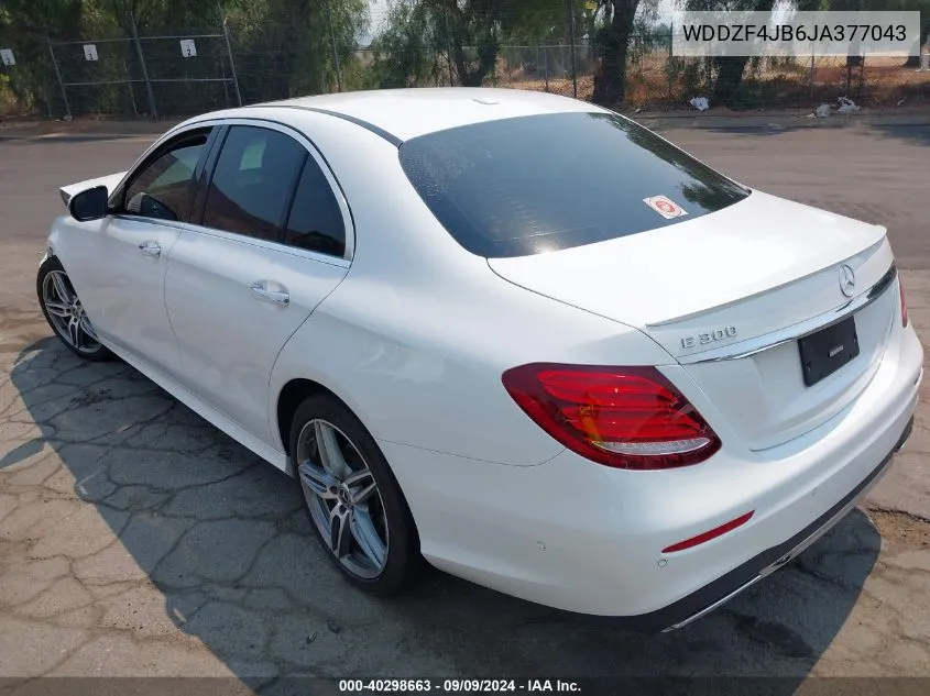 2018 Mercedes-Benz E 300 VIN: WDDZF4JB6JA377043 Lot: 40298663