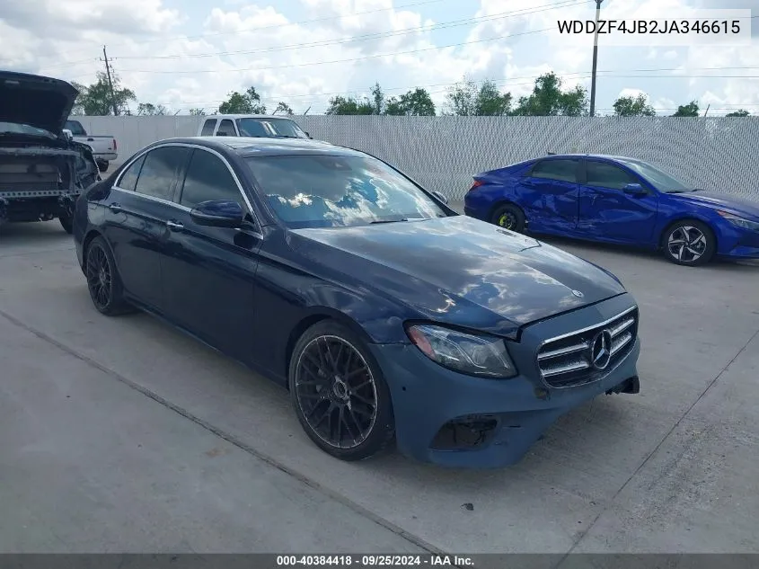 2018 Mercedes-Benz E 300 VIN: WDDZF4JB2JA346615 Lot: 40384418