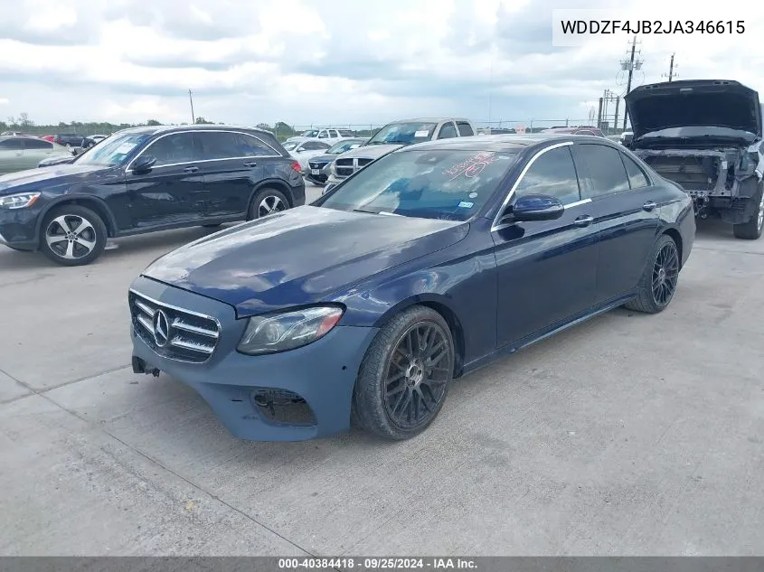 2018 Mercedes-Benz E 300 VIN: WDDZF4JB2JA346615 Lot: 40384418