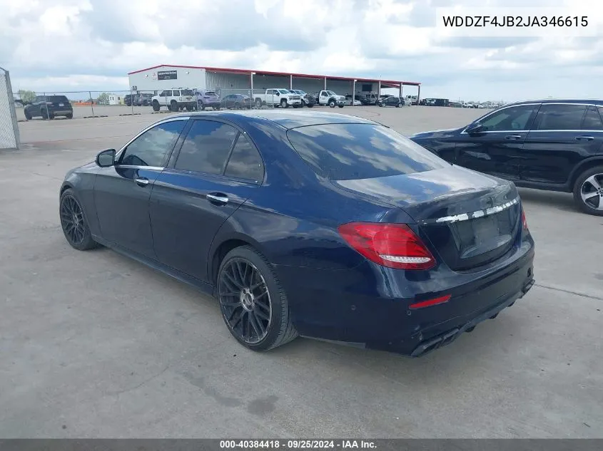 2018 Mercedes-Benz E 300 VIN: WDDZF4JB2JA346615 Lot: 40384418