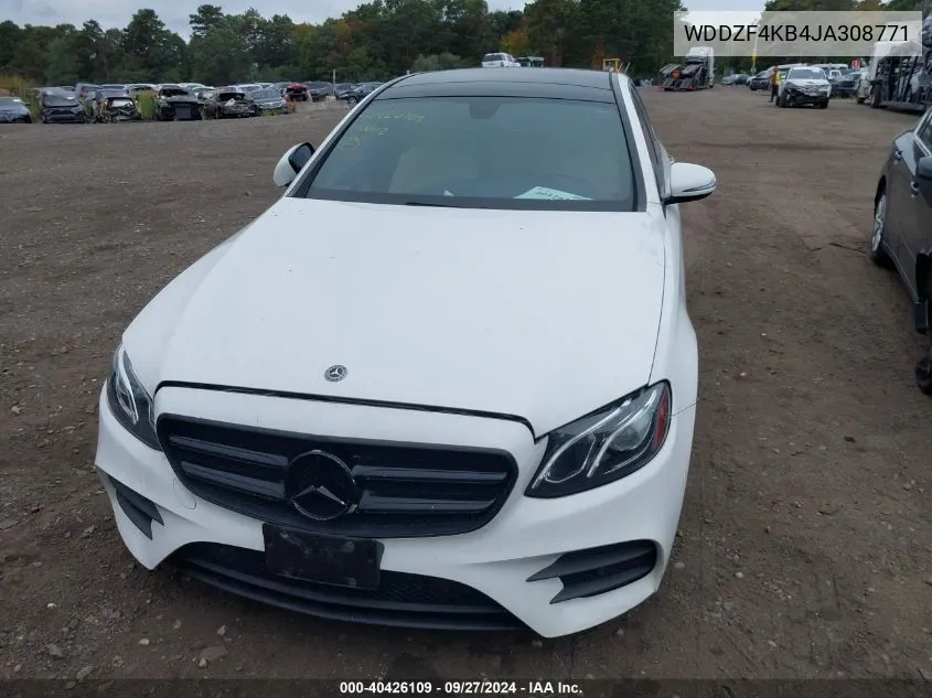 2018 Mercedes-Benz E 300 4Matic VIN: WDDZF4KB4JA308771 Lot: 40426109