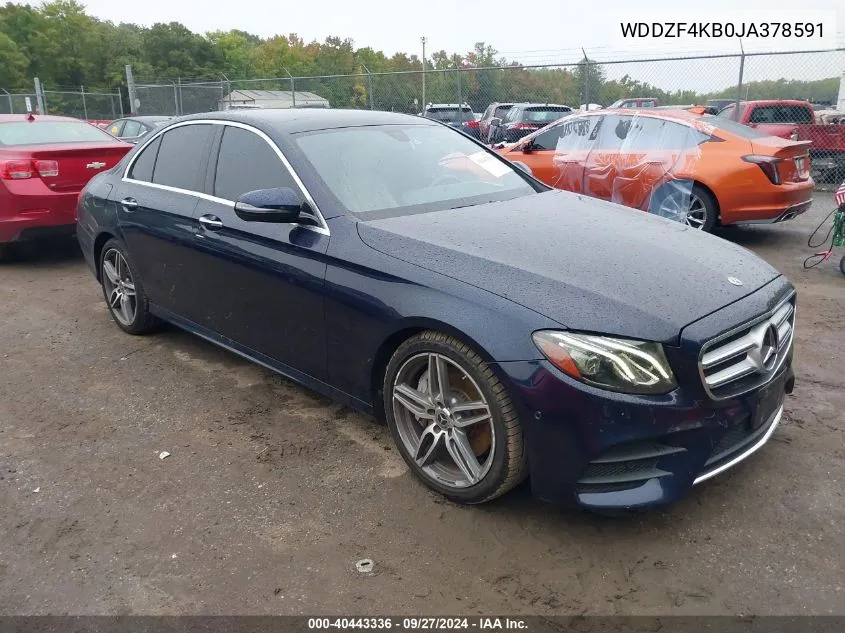 2018 Mercedes-Benz E 300 4Matic VIN: WDDZF4KB0JA378591 Lot: 40443336