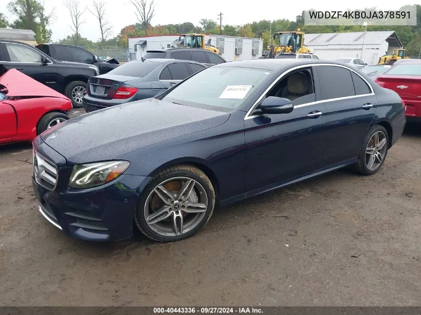 2018 Mercedes-Benz E 300 4Matic VIN: WDDZF4KB0JA378591 Lot: 40443336