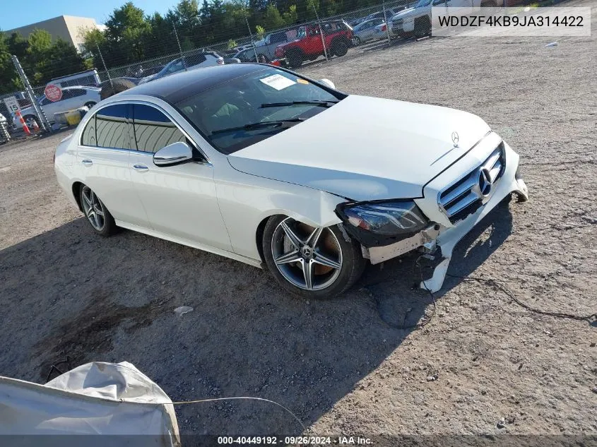 2018 Mercedes-Benz E 300 4Matic VIN: WDDZF4KB9JA314422 Lot: 40449192