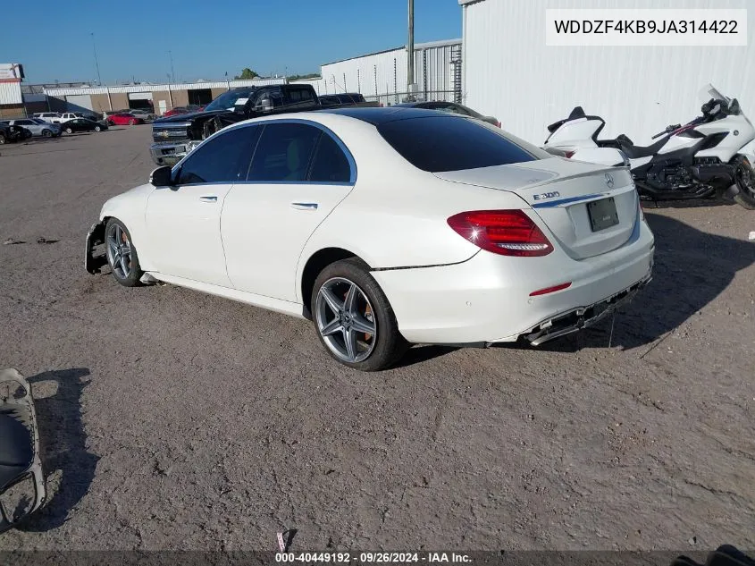 2018 Mercedes-Benz E 300 4Matic VIN: WDDZF4KB9JA314422 Lot: 40449192