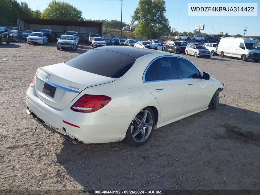 2018 Mercedes-Benz E 300 4Matic VIN: WDDZF4KB9JA314422 Lot: 40449192