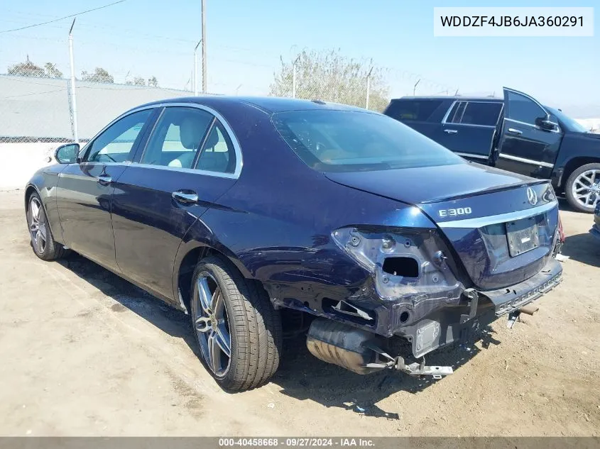 2018 Mercedes-Benz E 300 VIN: WDDZF4JB6JA360291 Lot: 40458668