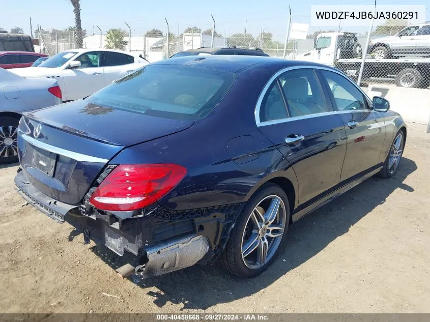 2018 Mercedes-Benz E 300 VIN: WDDZF4JB6JA360291 Lot: 40458668