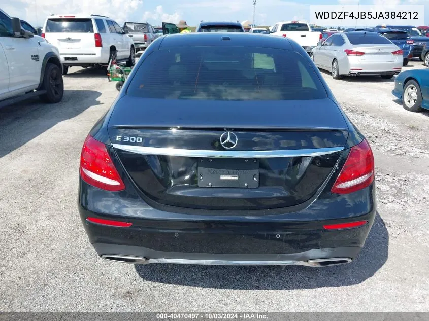 2018 Mercedes-Benz E 300 VIN: WDDZF4JB5JA384212 Lot: 40470497