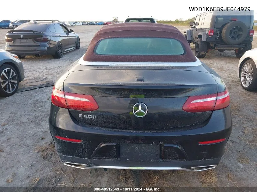 2018 Mercedes-Benz E 400 VIN: WDD1K6FB9JF044979 Lot: 40512549