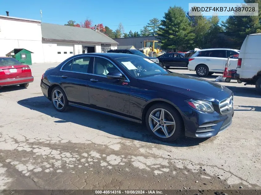 2018 Mercedes-Benz E 300 4Matic VIN: WDDZF4KB7JA387028 Lot: 40514316