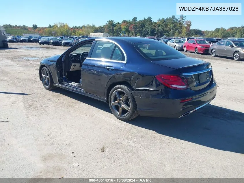 2018 Mercedes-Benz E 300 4Matic VIN: WDDZF4KB7JA387028 Lot: 40514316