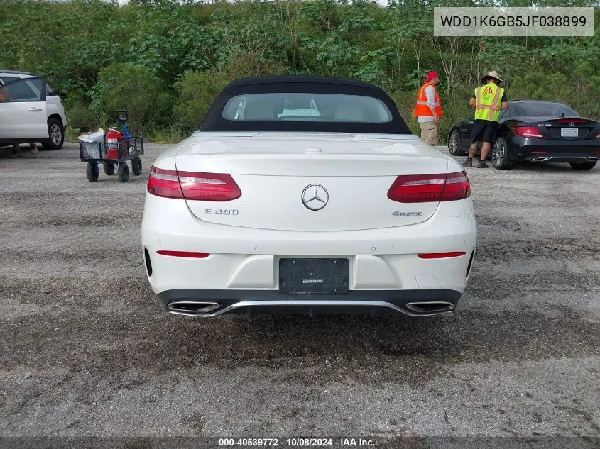 2018 Mercedes-Benz E 400 4Matic VIN: WDD1K6GB5JF038899 Lot: 40539772