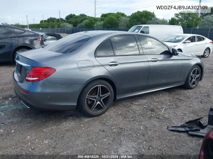 2018 Mercedes-Benz E 300 300 VIN: WDDZF4JB9JA302109 Lot: 40610225