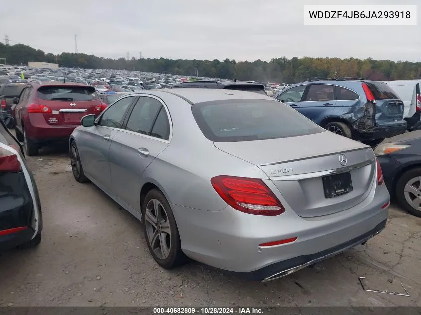 2018 Mercedes-Benz E 300 VIN: WDDZF4JB6JA293918 Lot: 40682809