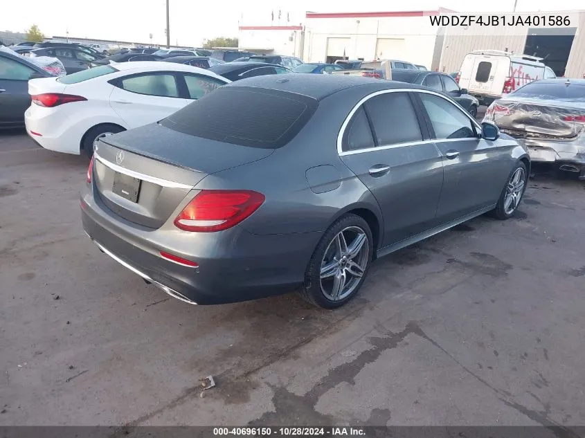 2018 Mercedes-Benz E 300 VIN: WDDZF4JB1JA401586 Lot: 40696150