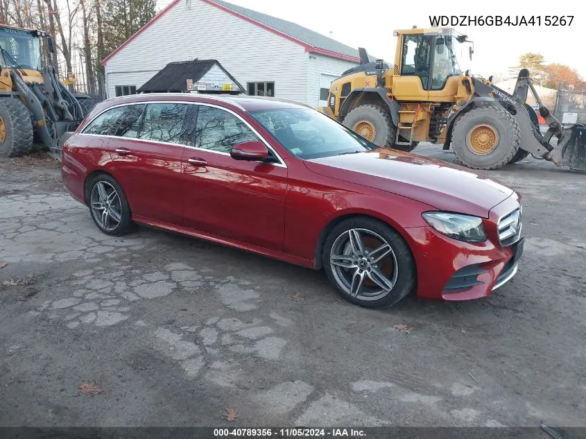 2018 Mercedes-Benz E 400 4Matic VIN: WDDZH6GB4JA415267 Lot: 40789356