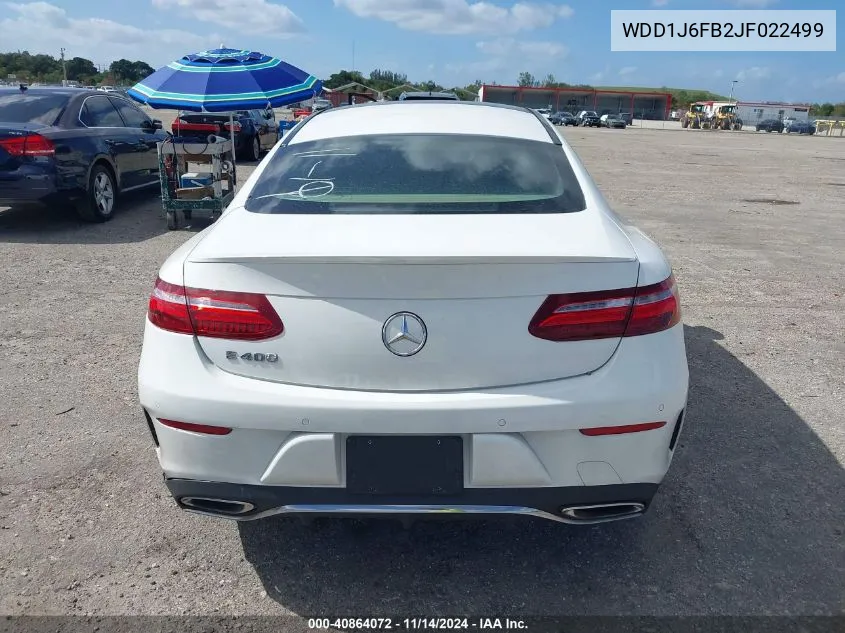 2018 Mercedes-Benz E 400 VIN: WDD1J6FB2JF022499 Lot: 40864072