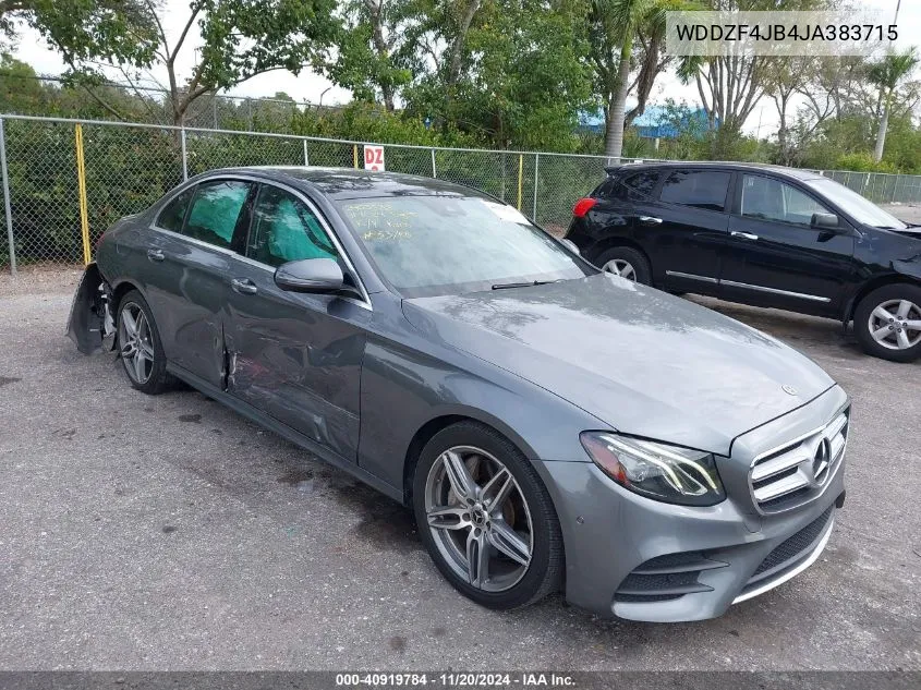 2018 Mercedes-Benz E 300 VIN: WDDZF4JB4JA383715 Lot: 40919784