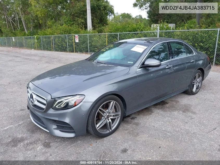 2018 Mercedes-Benz E 300 VIN: WDDZF4JB4JA383715 Lot: 40919784