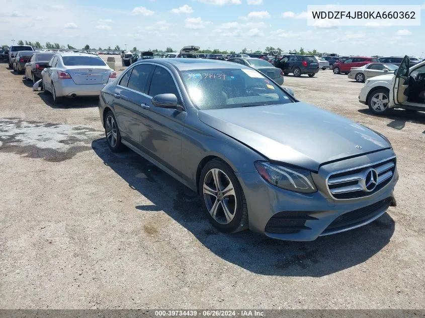 2019 Mercedes-Benz E 300 VIN: WDDZF4JB0KA660362 Lot: 39734439