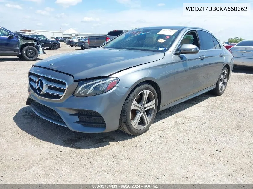 2019 Mercedes-Benz E 300 VIN: WDDZF4JB0KA660362 Lot: 39734439