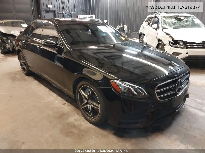 2019 Mercedes-Benz E 300 4Matic VIN: WDDZF4KB1KA619074 Lot: 39736599