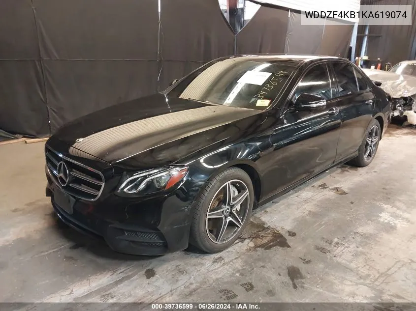 2019 Mercedes-Benz E 300 4Matic VIN: WDDZF4KB1KA619074 Lot: 39736599