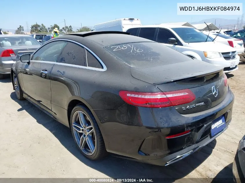 2019 Mercedes-Benz E 450 VIN: WDD1J6HBXKF084974 Lot: 40080824