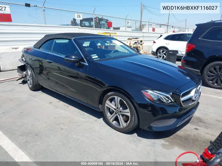 2019 Mercedes-Benz E 450 VIN: WDD1K6HBXKF116027 Lot: 40089160