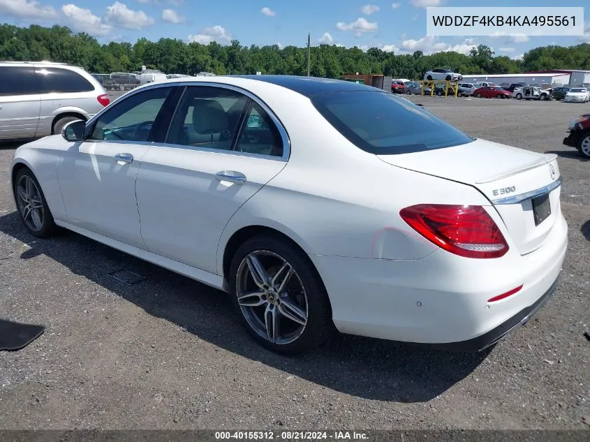 2019 Mercedes-Benz E 300 300 4Matic VIN: WDDZF4KB4KA495561 Lot: 40155312