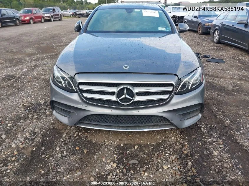 2019 Mercedes-Benz E 300 4Matic VIN: WDDZF4KB8KA588194 Lot: 40203880