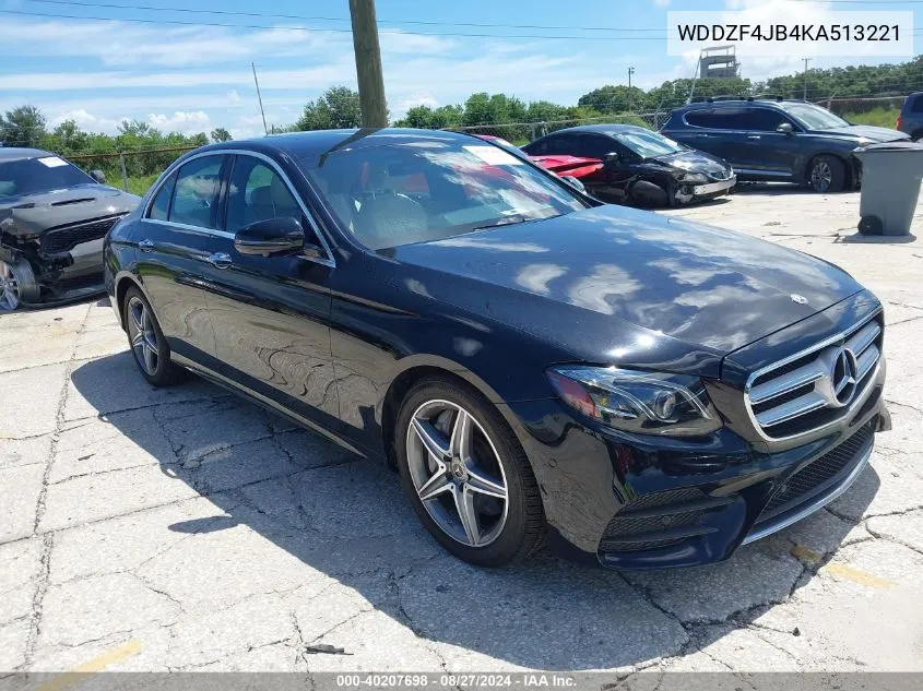 2019 Mercedes-Benz E 300 VIN: WDDZF4JB4KA513221 Lot: 40207698