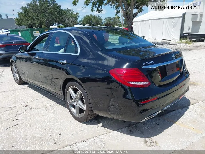 2019 Mercedes-Benz E 300 VIN: WDDZF4JB4KA513221 Lot: 40207698