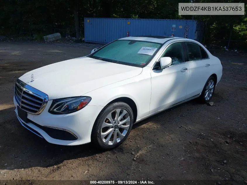 2019 Mercedes-Benz E 300 4Matic VIN: WDDZF4KB1KA537653 Lot: 40208975